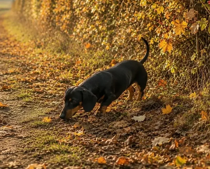 Mabel - tiny black-and-tan dachshund